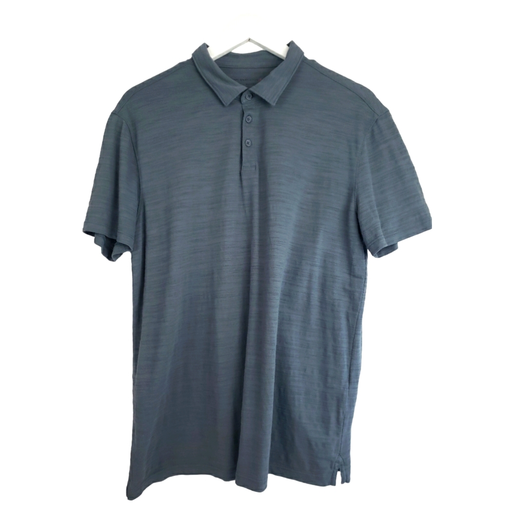 John Varvatos Polo Shirt Size Large in Gray-Burnout-Textured